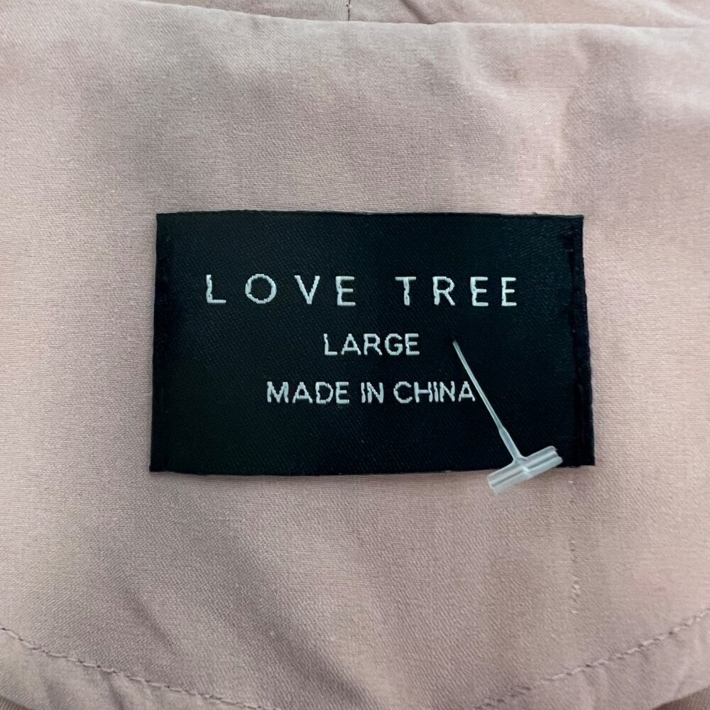 Love Tree Lightweight Wrap Coat Belted Pink Size Large Pockets - Picture 7 of 8
